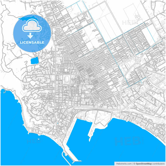 Durrës, Albania, city map with high resolution roads