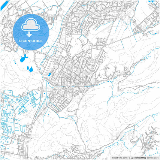 Götzis, Vorarlberg, Austria, city map with high resolution roads.