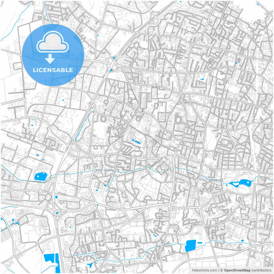 Mérignac, Gironde, France, city map with high resolution roads.