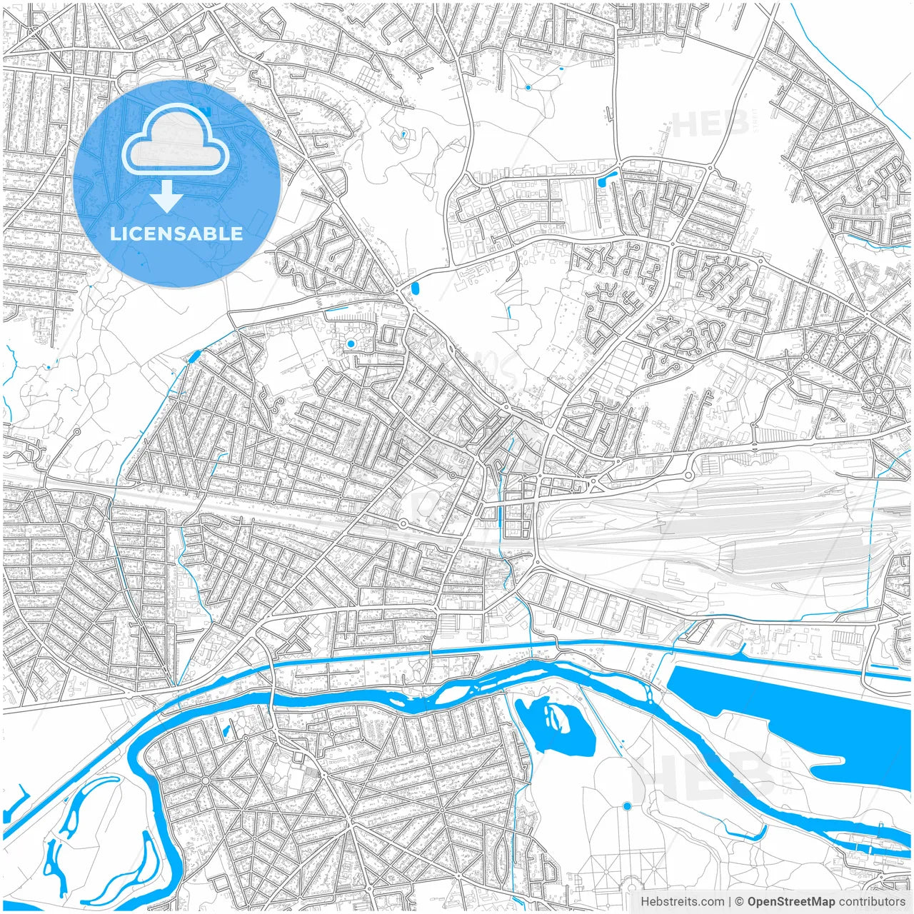 Chelles, Seine-et-Marne, France, city map with high resolution roads.