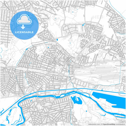 Chelles, Seine-et-Marne, France, city map with high resolution roads.