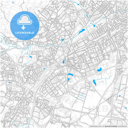 Massy, Essonne, France, city map with high resolution roads.