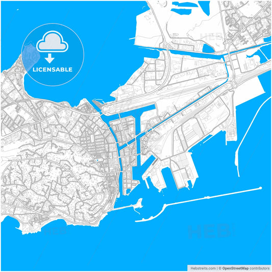 Sète, Hérault, France, city map with high resolution roads.