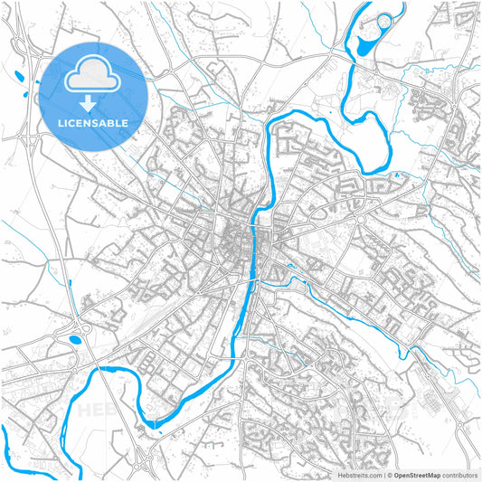 Castres, Tarn, France, city map with high resolution roads.
