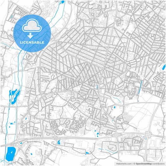 Sainte-Geneviève-des-Bois, Essonne, France, city map with high resolution roads.