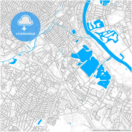 Viry-Châtillon, Essonne, France, city map with high resolution roads.