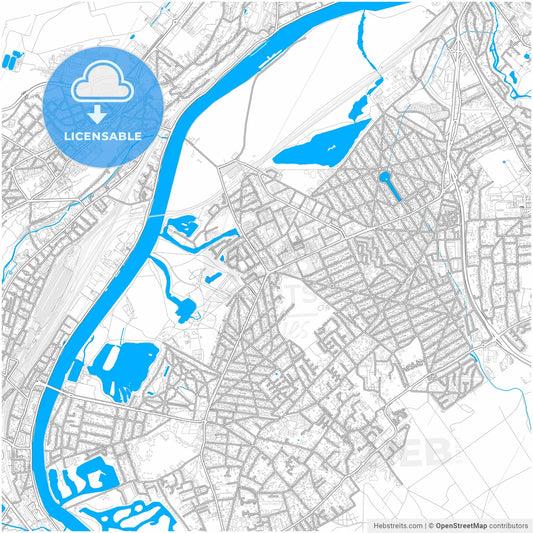 Vigneux-sur-Seine, Essonne, France, city map with high resolution roads.