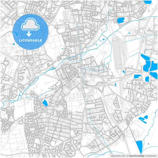 Villenave-d Ornon, Gironde, France, city map with high resolution roads.