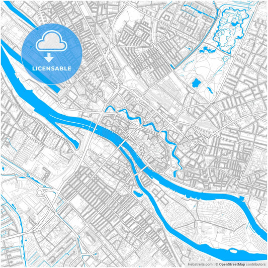 Bremen, Bremen, Germany, city map with high resolution roads.