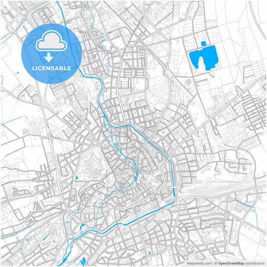 Erfurt, Thuringia, Germany, city map with high resolution roads.