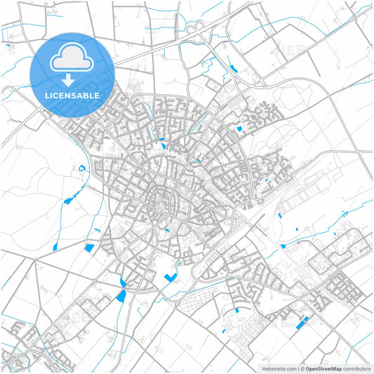 Dulmen, North Rhine-Westphalia, Germany, city map with high resolution roads.