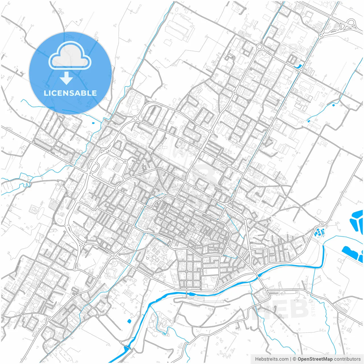 Imola, Emilia-Romagna, Italy, city map with high resolution roads.