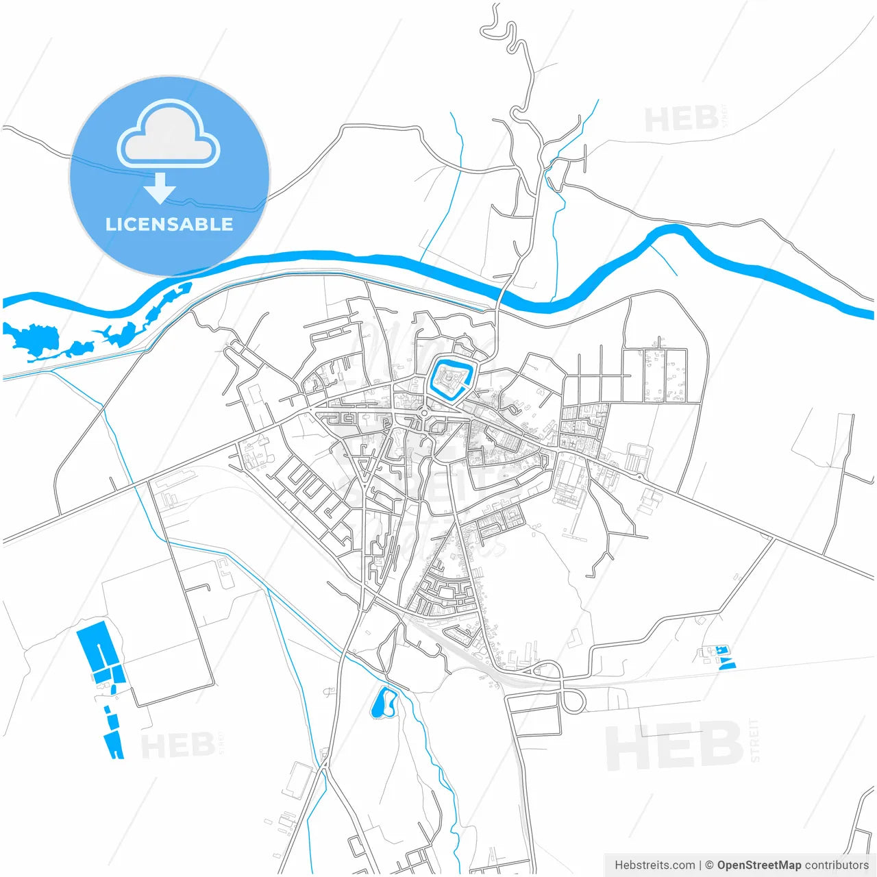 Făgăraș, Brașov, Romania, city map with high resolution roads.
