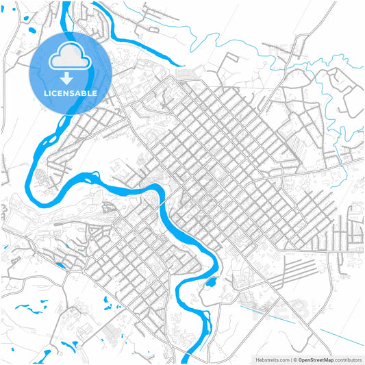 Borovichi, Novgorod Oblast, Russia, city map with high resolution roads.