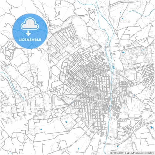 Elche, Alicante, Spain, city map with high resolution roads.