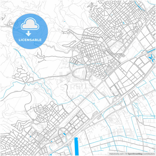 Gavà, Barcelona, Spain, city map with high resolution roads.