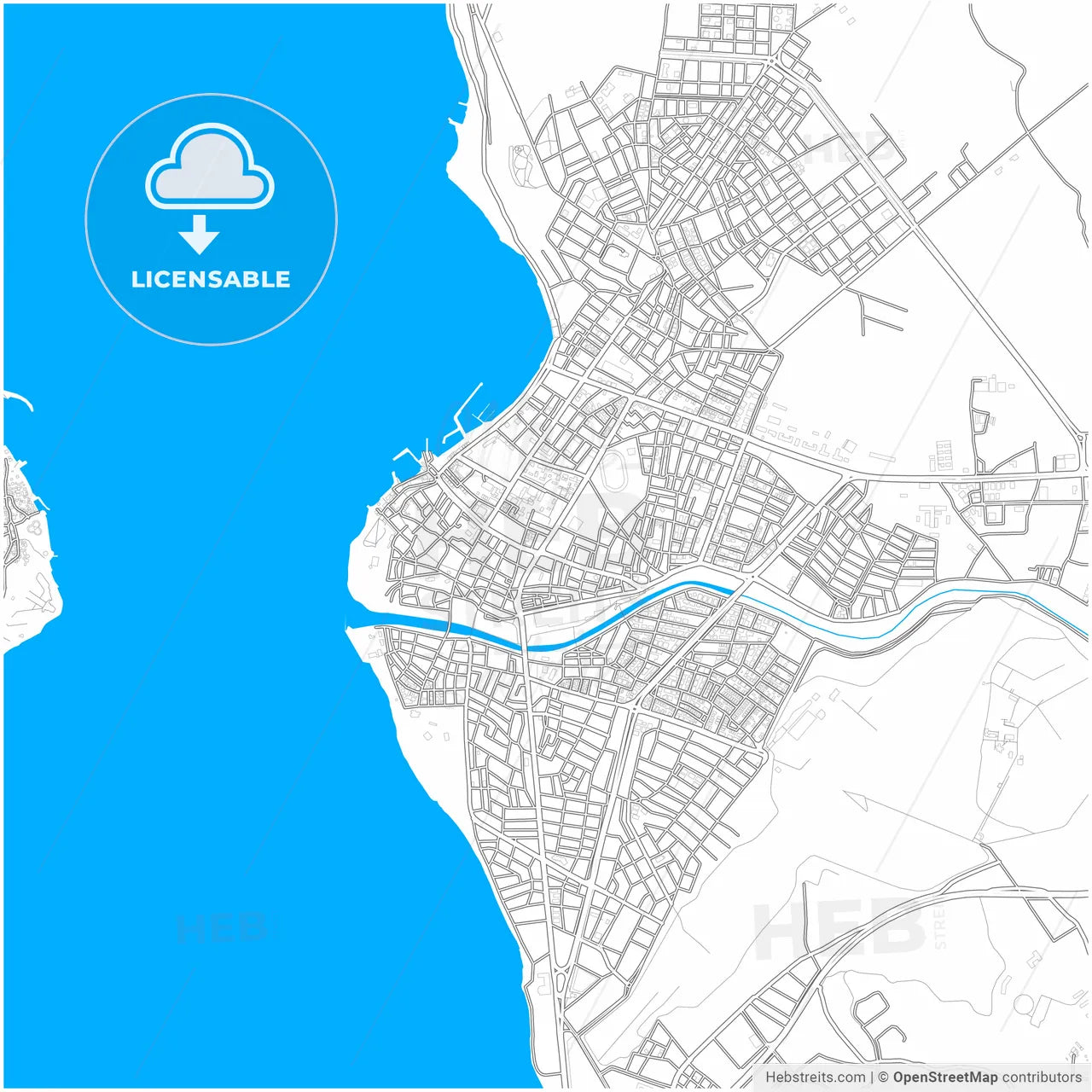 Çanakkale, Çanakkale, Turkey, city map with high resolution roads.