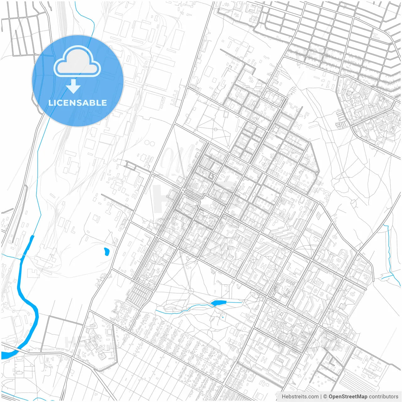 Kramatorsk, Donetsk Oblast, Ukraine, city map with high resolution roads.