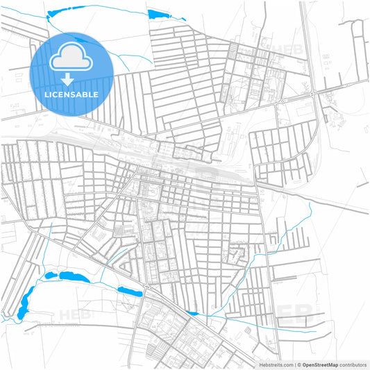 Pokrovsk, Donetsk Oblast, Ukraine, city map with high resolution roads.