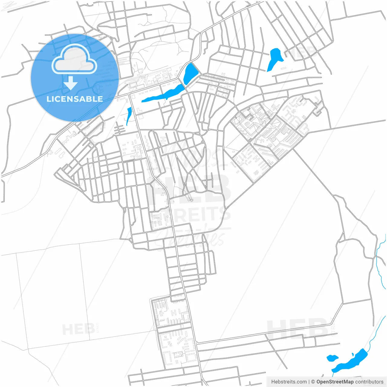 Myrnohrad, Donetsk Oblast, Ukraine, city map with high resolution roads.