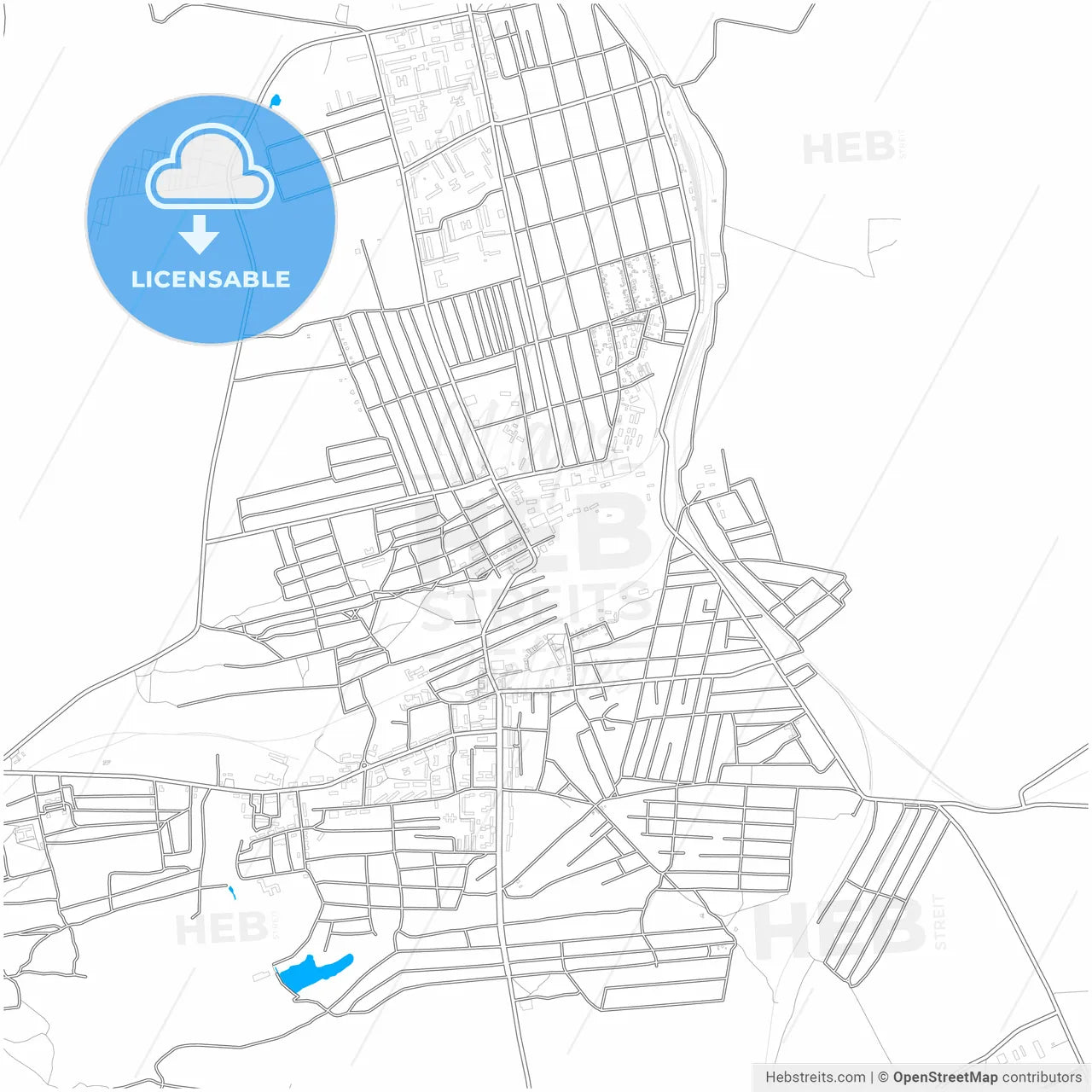 Snizhne, Donetsk Oblast, Ukraine, city map with high resolution roads.