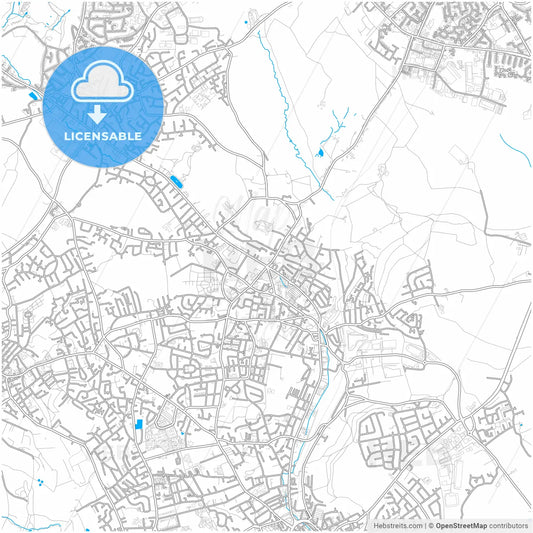 Batley, Yorkshire and the Humber, England, city map with high resolution roads.