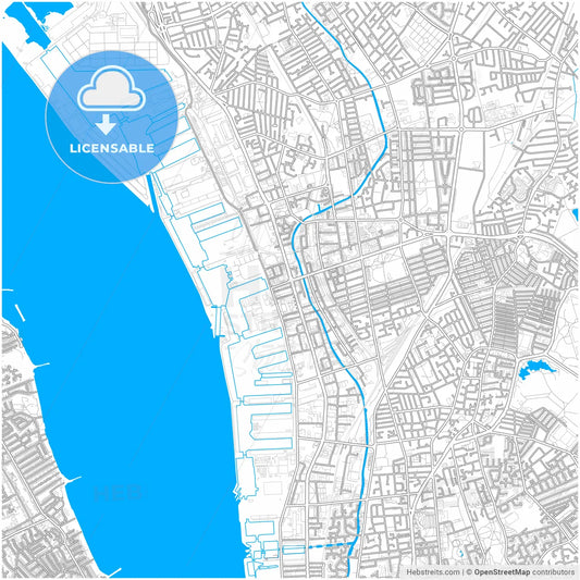 Bootle, North West England, England, city map with high resolution roads.