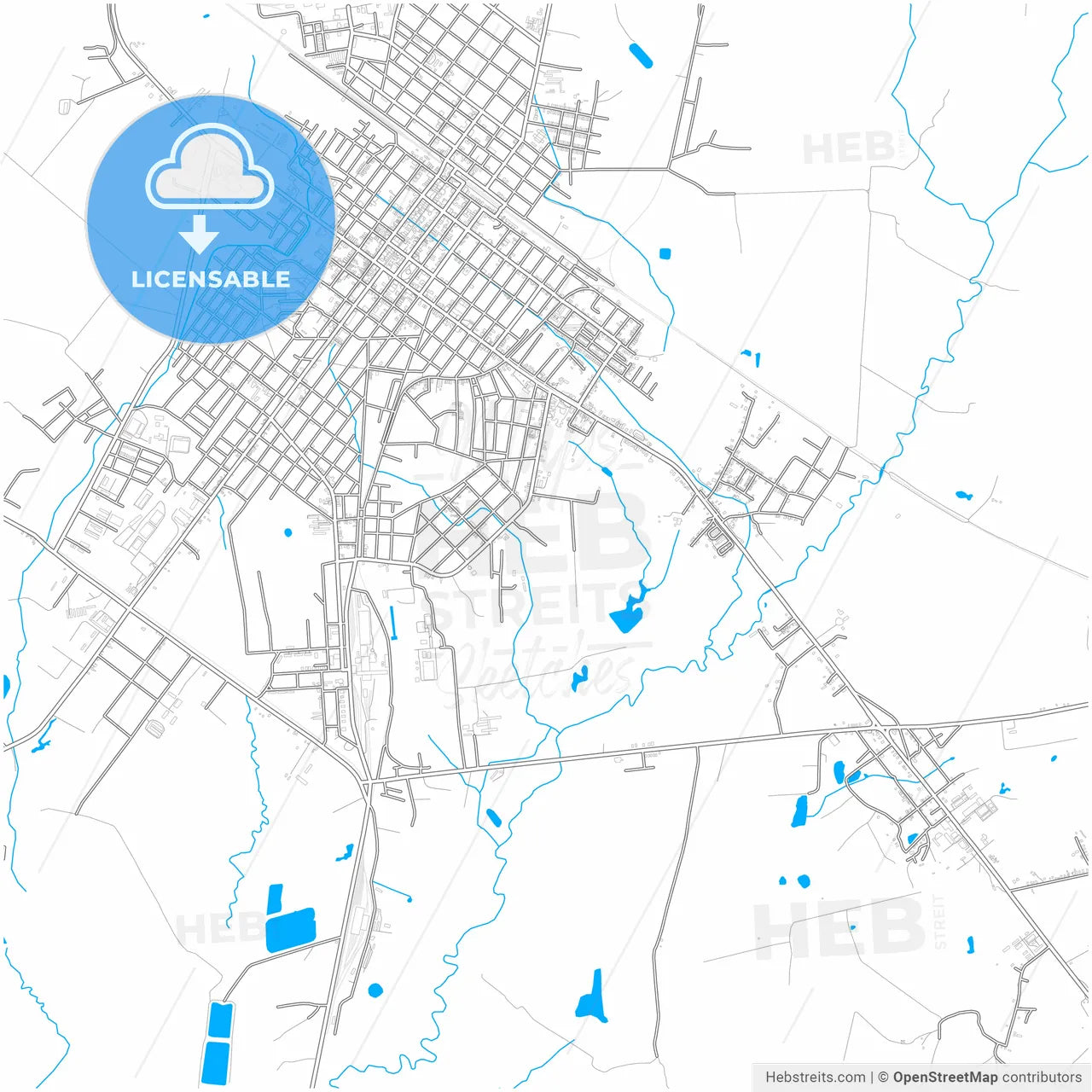 Florida, Camagüey, Cuba, city map with high resolution roads.