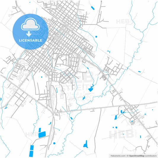 Florida, Camagüey, Cuba, city map with high resolution roads.