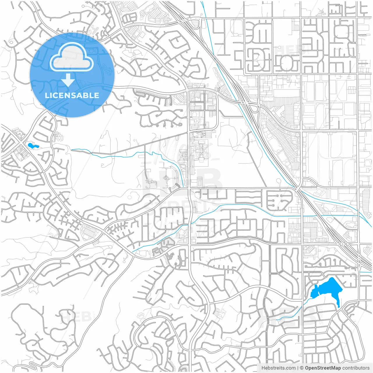 Chino Hills, California, United States, city map with high resolution roads.