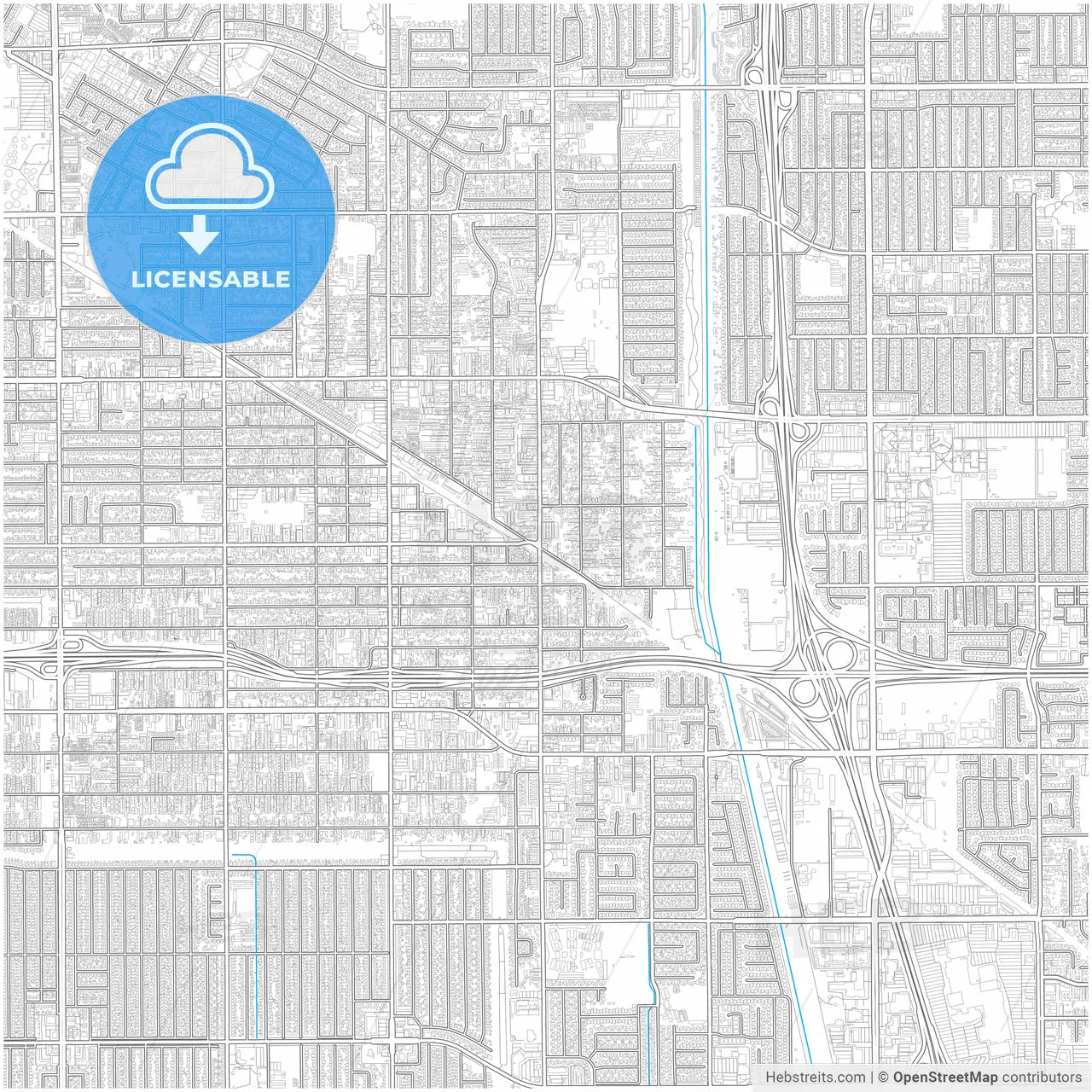 Bellflower, California, United States, city map with high resolution roads.