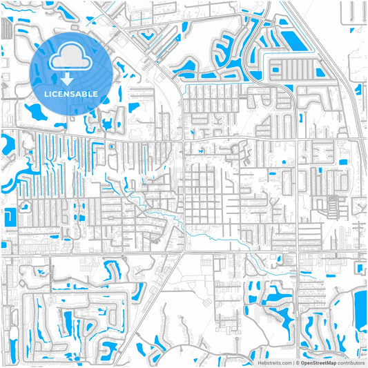 Bonita Springs, Florida, United States, city map with high resolution roads.