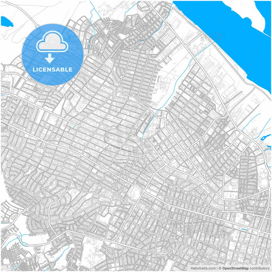 Barranquilla, Colombia, city map with high resolution roads.