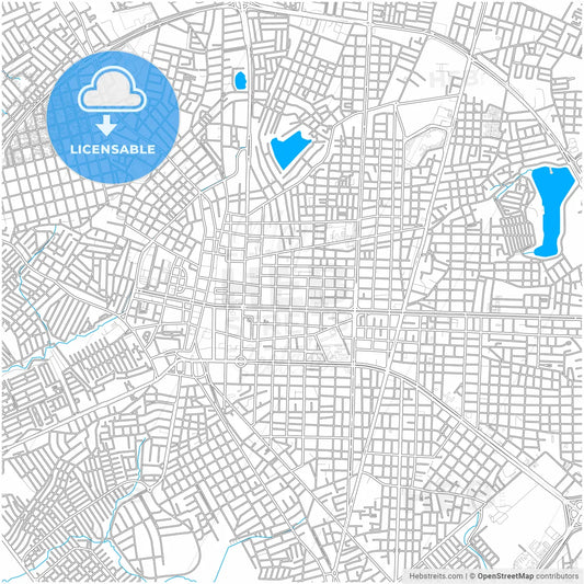 Feira de Santana, Brazil, city map with high resolution roads.