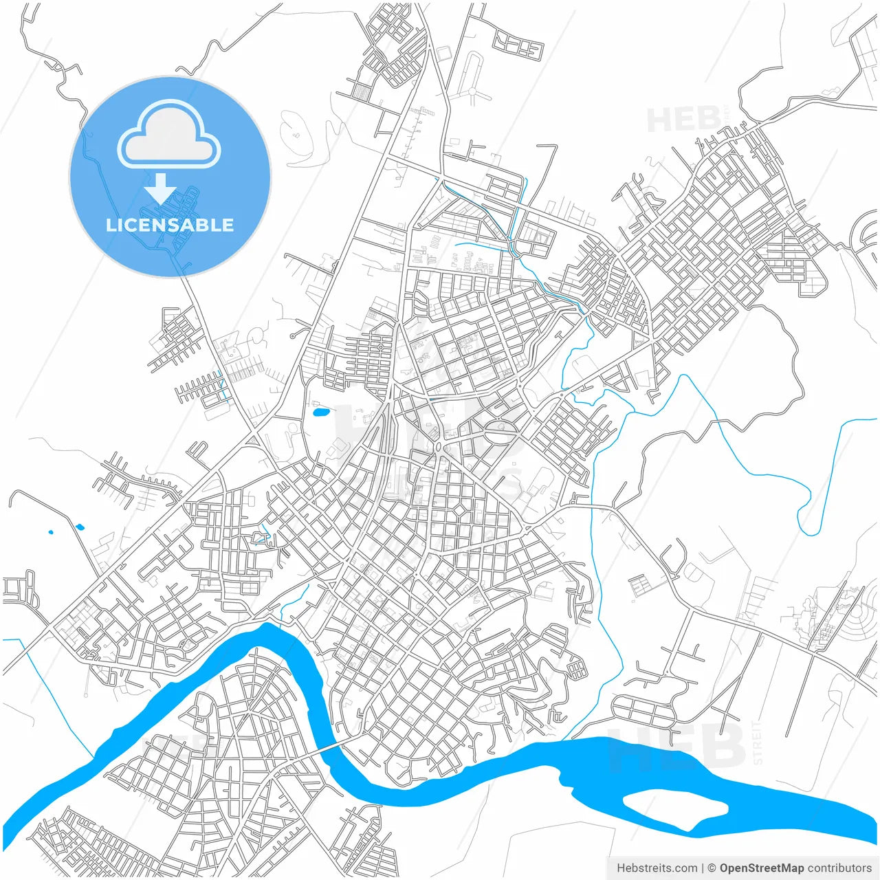 Girardot City, Colombia, city map with high resolution roads.