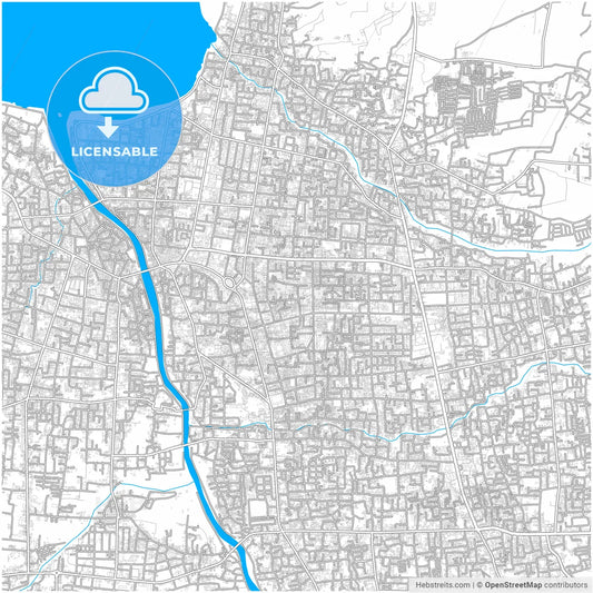 Palu, Central Sulawesi, Indonesia, city map with high resolution roads.