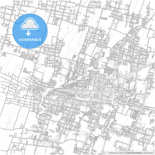 Blitar, East Java, Indonesia, city map with high resolution roads.