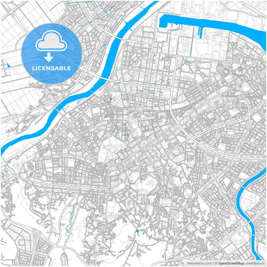 Hachinohe, Aomori, Japan, city map with high resolution roads.