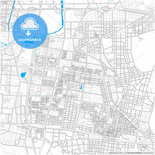 Bucheon, Gyeonggi, South Korea, city map with high resolution roads.