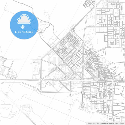Al Fujairah City  , United Arab Emirates, city map with high resolution roads.