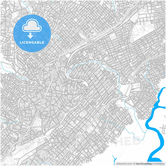 Conakry, Guinea, city map with high resolution roads.
