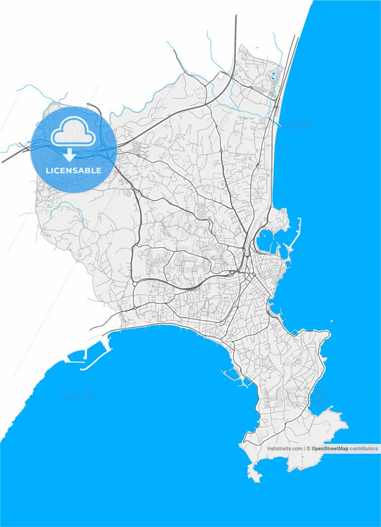 Antibes, Alpes-Maritimes, France, high resolution vector map - Instant download PDF and JPG