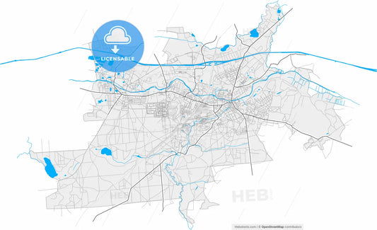 Eberswalde, Brandenburg, Germany, high resolution vector map - Instant download PDF and JPG