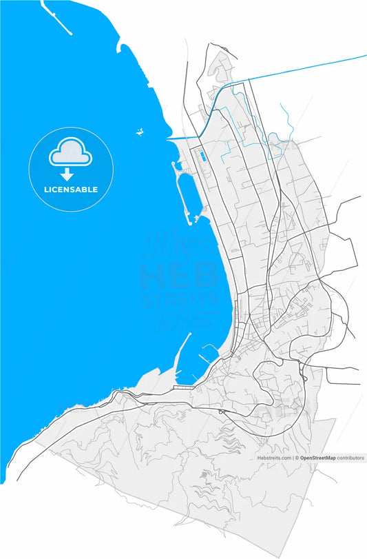 Castellammare di Stabia, Campania, Italy, high resolution vector map - Instant download PDF and JPG