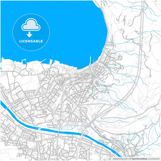 Bregenz, Vorarlberg, Austria, city map with high resolution roads.