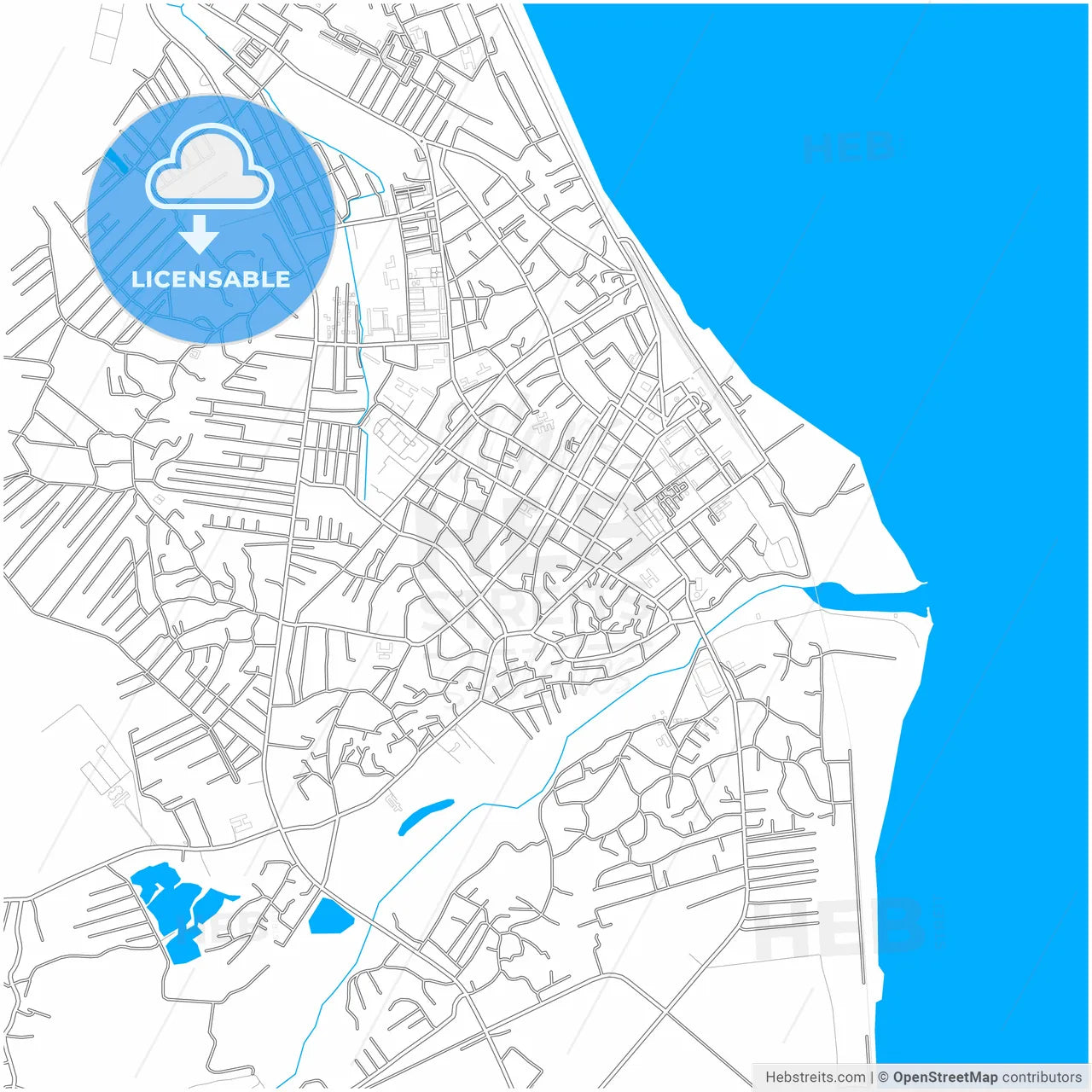 Lankaran, Azerbaijan, city map with high resolution roads.