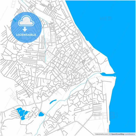 Lankaran, Azerbaijan, city map with high resolution roads.