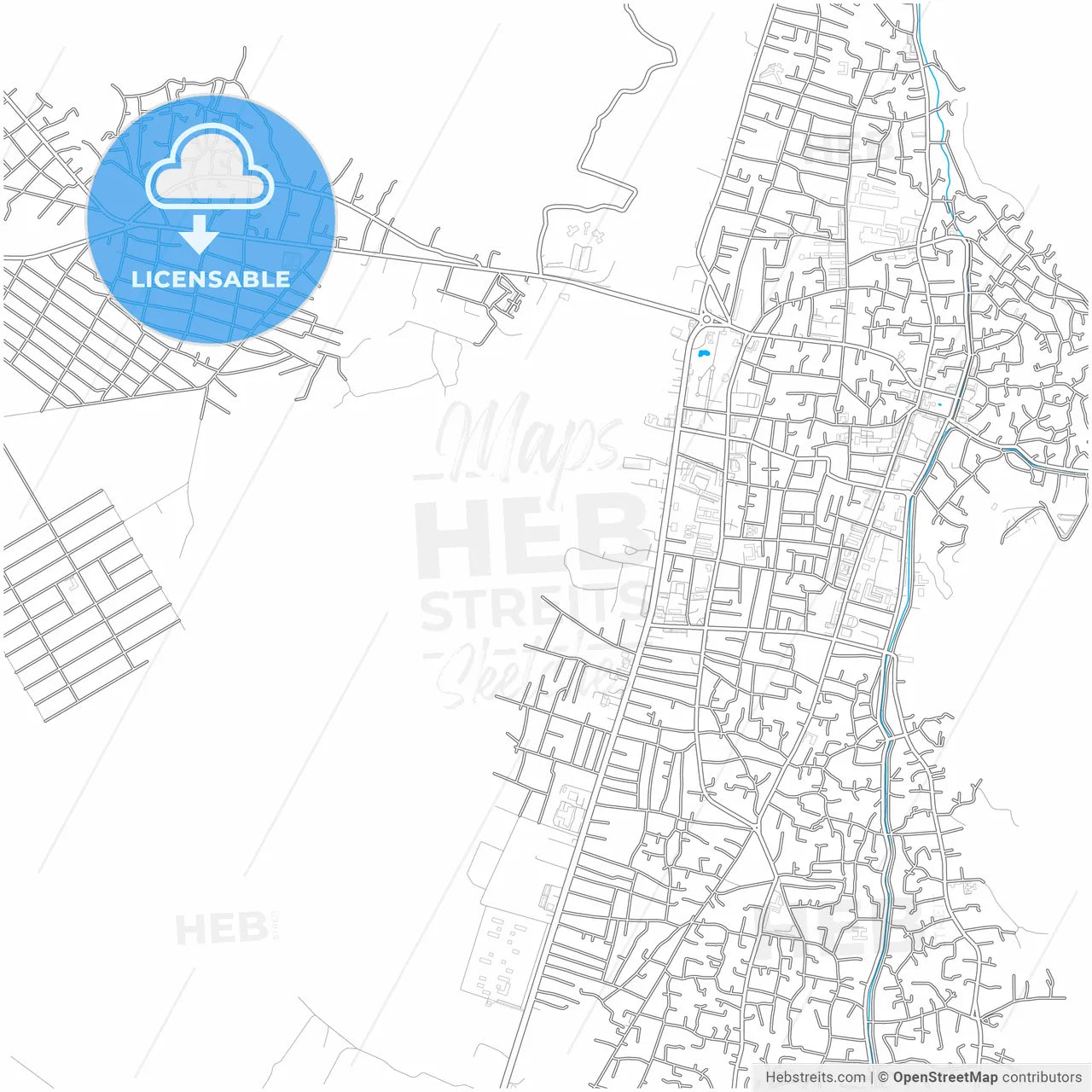 Shaki, Azerbaijan, city map with high resolution roads.