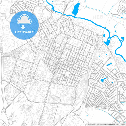 Barysaw, Rajon, Belarus, city map with high resolution roads.