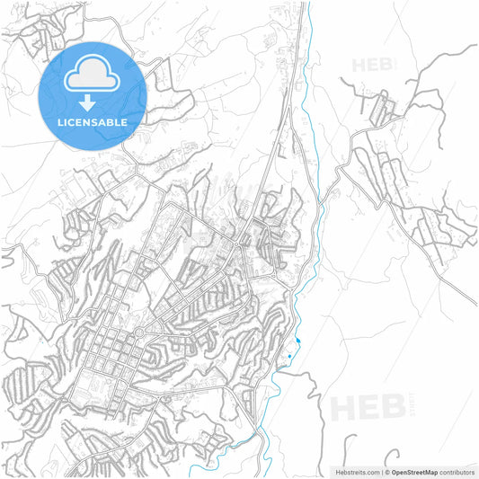 Khankendi, Azerbaijan, city map with high resolution roads.